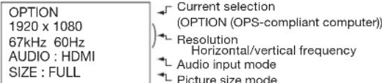 MITSUBISHI M551ID3250 - OSD information - 3