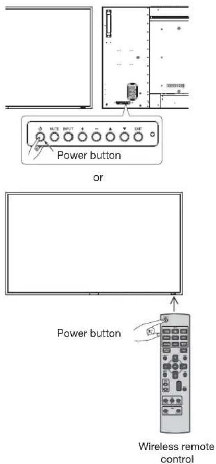 MITSUBISHI M551ID3250 - When the power indicator glows red, press the POWER button on the monitor. - 1