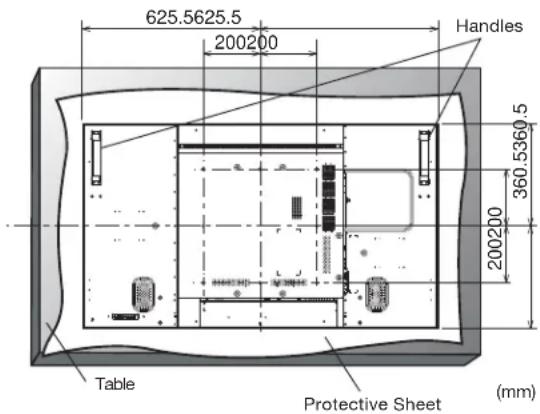 MITSUBISHI M551ID3450 - Lay the screen face down - 1