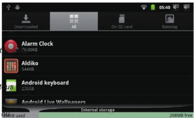 COBY Kyros MID7015B - Gestion des Applications - 6