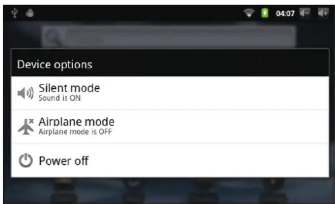 COBY Kyros MID7015B - Turning the Tablet On and Off - 1