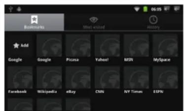 COBY Kyros MID7015B - + To go to a bookmarked webpage. - 2