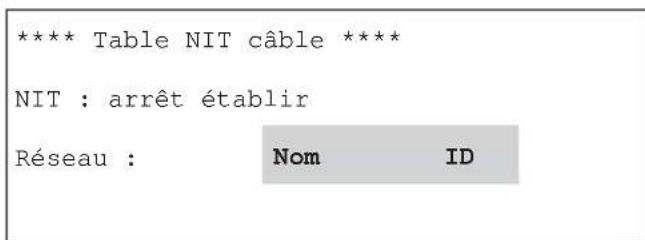 KATHREIN UFG 300 - Réglages pour l'établissement de la table NIT cable - 2