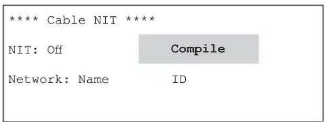KATHREIN UFG 300 - Compiling the cable NIT, switching the cable NIT on and off - 1