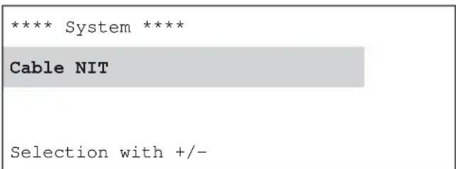 KATHREIN UFG 300 - Settings for compiling the cable NIT - 1