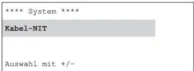 KATHREIN UFG 300 - Einstellungen für den Aufbau der Kabel-NIT - 1