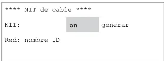KATHREIN UFG 300 - Generación de la NIT de cable, conexión y desconexión de la NIT de cable - 5