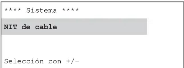 KATHREIN UFG 300 - Ajustes para tener la NIT de cable - 1