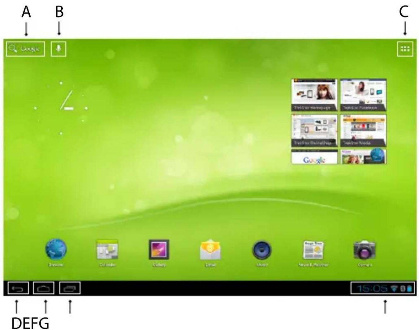 A B Google C Driver Controller Gallery Dirtel Mouse2 Home & Photo Camera 15:05 DEFG