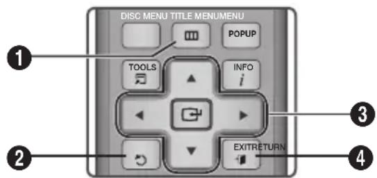SAMSUNG BDES7009 - Im Einstellungen Menu verwendete Fernbedienungstasten - 1