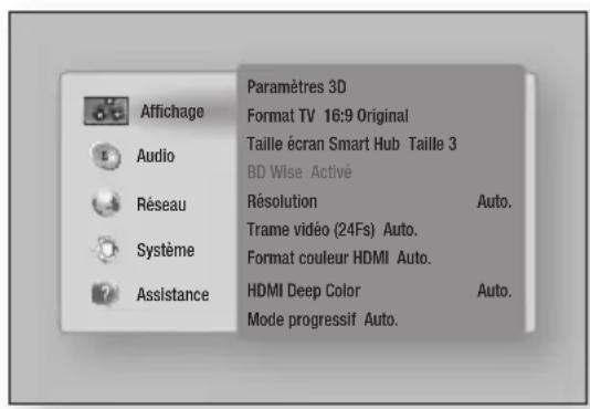SAMSUNG BDES7009 - Accès à l'écran des paramètres - 1