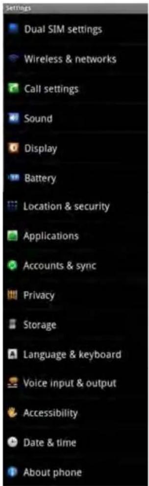 Yarvik Novo Compact SMP35100 - Settings Menu - 1