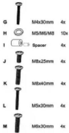 Cabstone TV EasyFlex XL - Parts Package: - 2