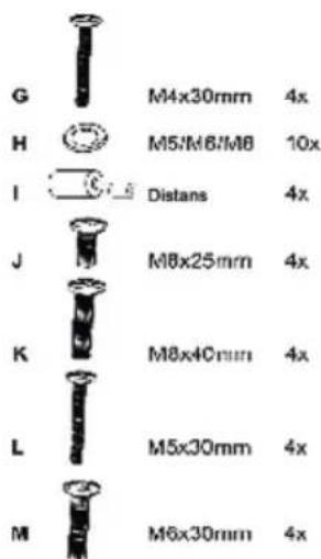 Cabstone TV EasyFix L - Paketets delar: - 2