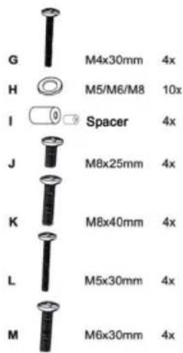 Cabstone TV EasyFix L - Parts Package: - 2