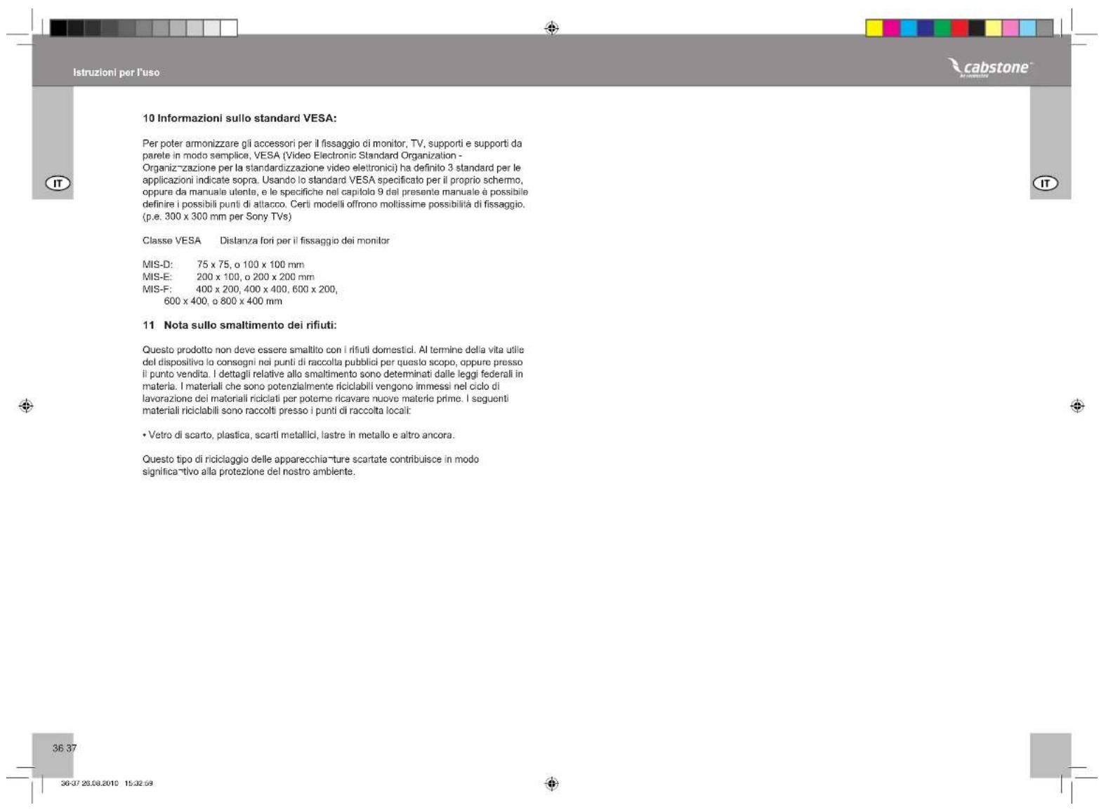 Cabstone TV EasyScope L - Contrassegni - 1