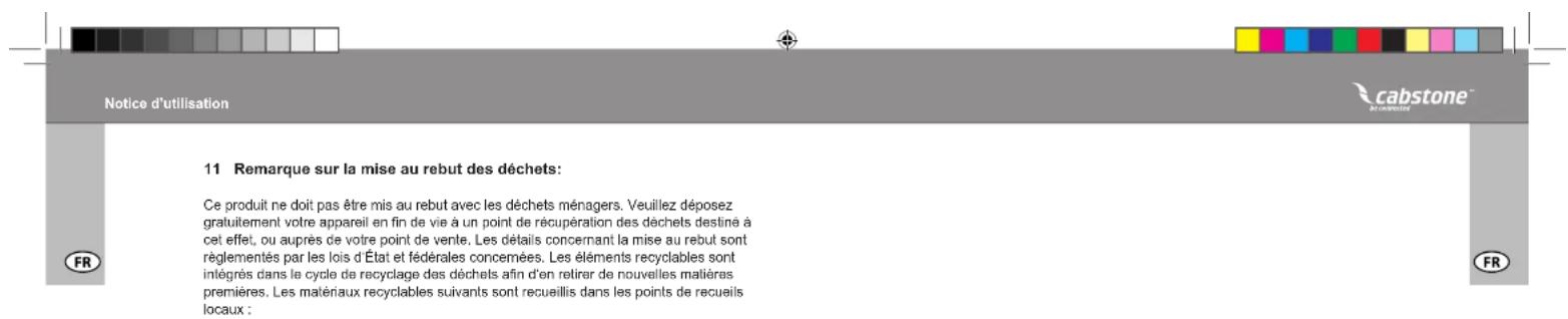Cabstone TV EasyScope L - Note on Waste Disposal: - 4