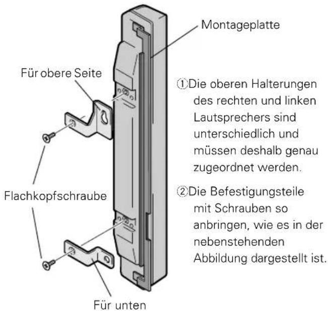 PIONEER PDPS09LR - Die Montagehalterungen an den Lautsprechern anbringen. - 1
