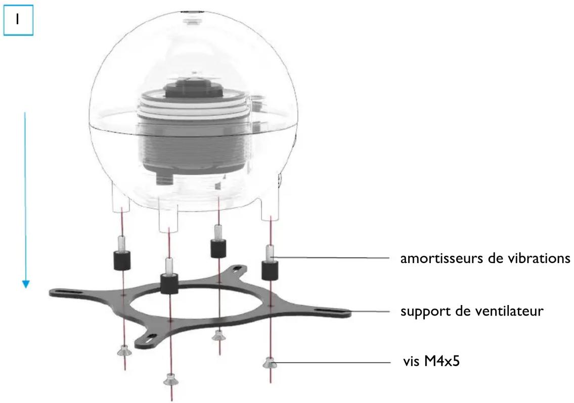 Alphacool VPP655 - Montage avec support de ventilateur : - 1