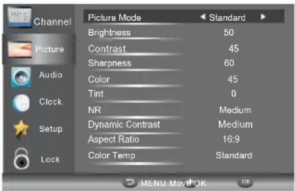 HAIER LE29C810 - PICTURE MENU - 1