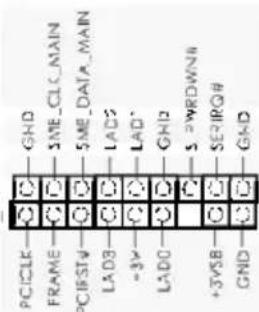 PCICLR FRAME PCIFSTV LAD3 -3V LAD0 +3VSB GND GND $ME_CCL_MAIN $ME_DATA_MAIN LAD2 LAD1 GND $=WRDOWN# SERIRQ# GND