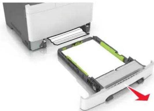LEXMARK CS410dn - Bourrage papier dans le chargeur manuel - 1