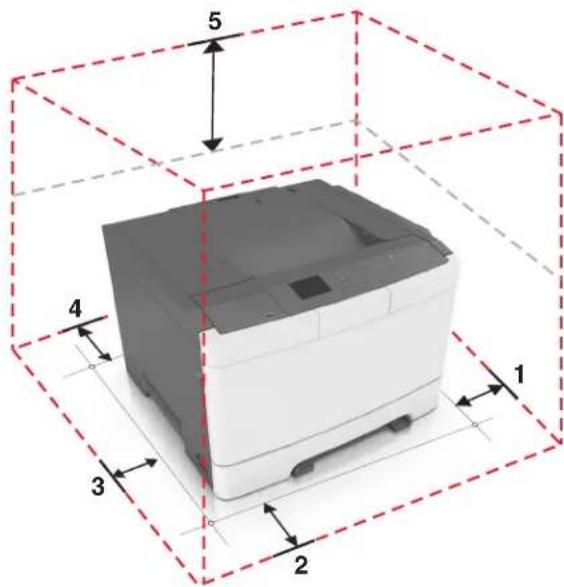 LEXMARK CS410dn - Choix d'un emplacement pour l'imprimante - 2