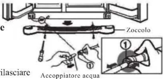 HAIER HRF663ISB2R - Rimuovere lo zoccolo e successivamente rilasciare l'accoppiatore dell'acqua. - 1
