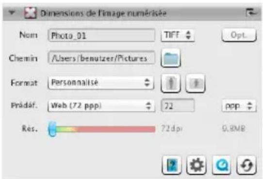 PLUSTEK OpticFilm 8200i SE - Définition du fichier cible et lancement de la numérisation - 1
