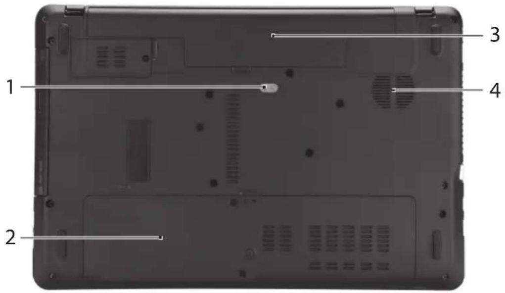 ACER Aspire E1 57133128G50Maks - Alt görünüm - 1