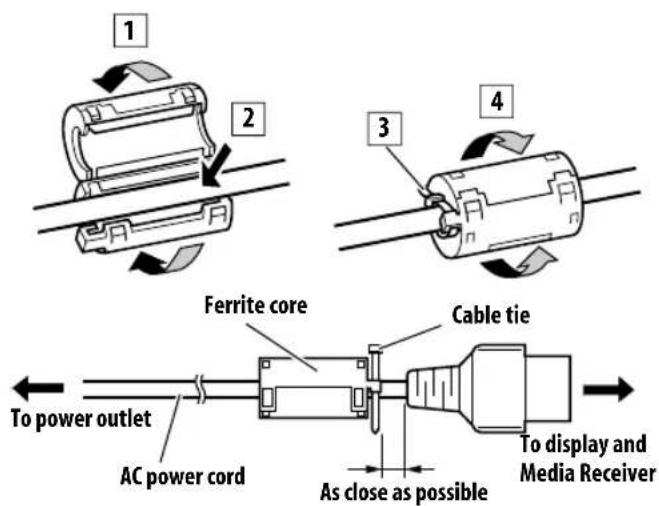 PIONEER KRP500AW - Attaching the ferrite core - 1