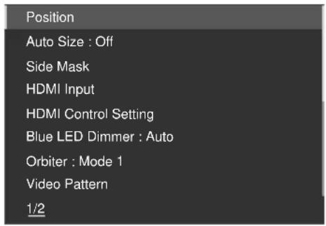 PIONEER KRP500AW - About "Option" menus - 1