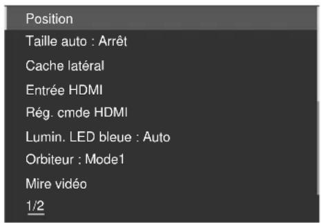 PIONEER KRP500AW - Au sujet des menus "Options" - 1
