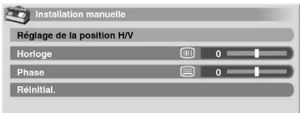PIONEER PDP506XDE - Réglage manuel de la position de l'image et de l'horloge (mode PC uniquement) - 1