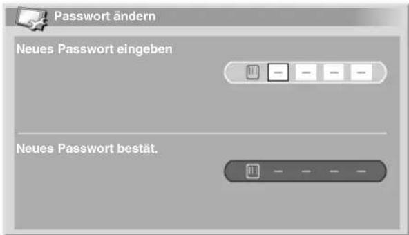 Passwort ändern Neues Passwort eingeben Neues Passwort bestät.