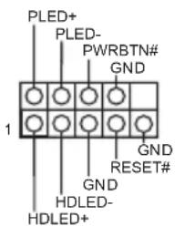 PLED+ PLED- PWRBTN# GND 1 GND RESET# GND HDLED- HDLED+