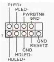 PI FD+ PLED- PWRBTN# GND 1 GND RESET# GND HDLED- HDLED+