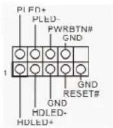 PI FD+ PLED- PWRBTN# GND 1 GND RESET# GND HDLED- HDLED+