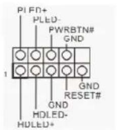 PI FD+ PLED- PWRBTN# GND 1 GND RESET# GND HDLED- HDLED+