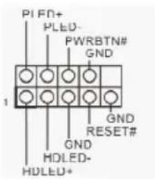 PI FD+ PLED- PWRBTN# GND 1 GND RESET# GND HDLED- HDLED+