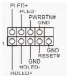 PI FD+ PLED- PWRBTN# GND 1 GND RESET# GND HDLED- HDLED+