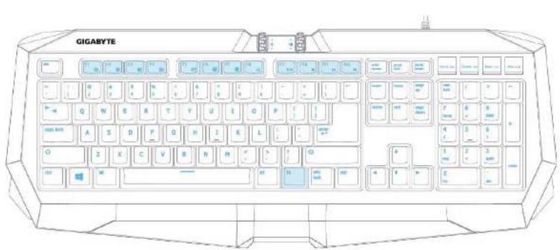 GIGABYTE FORCE K7 - Funkce zámku Windows Schopnost anti-ghostingu v okoli kláves WASD - 2