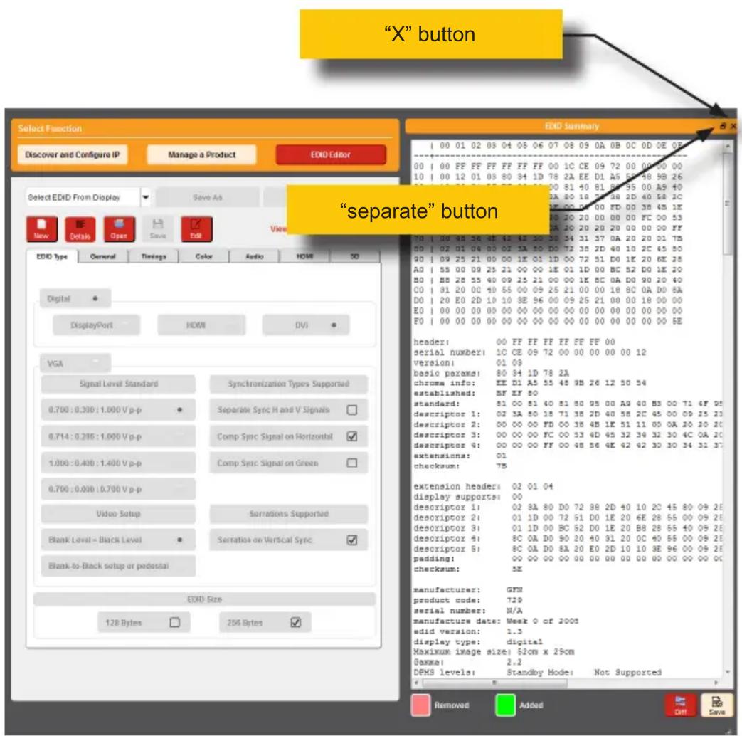 Gefen GTBUHDHBT2 - The EDID Summary window will be displayed. Use the horizontal and vertical scroll bar, as needed, to view the EDID information. - 2