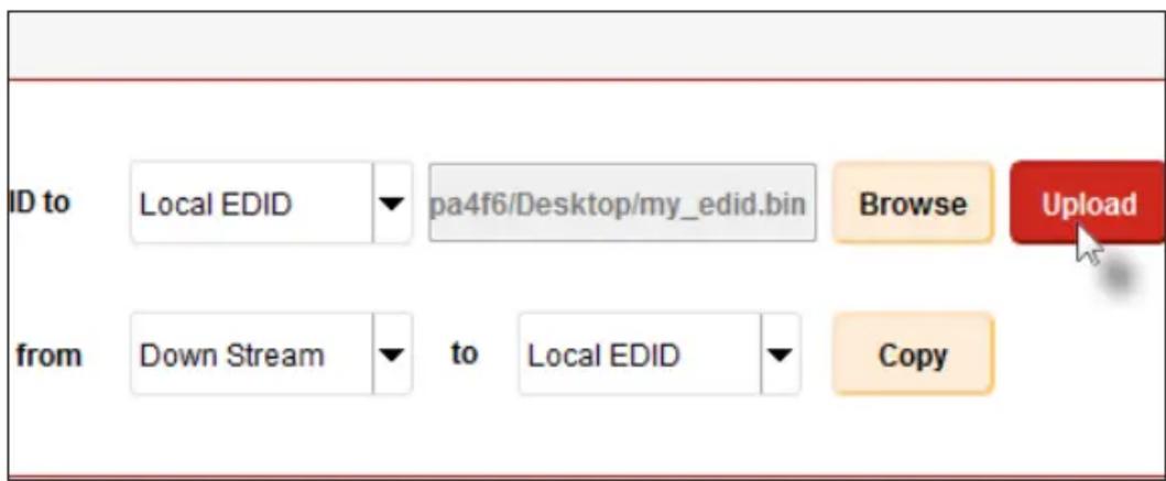 Gefen GTBUHDHBT2 - Uploading an EDID - 4