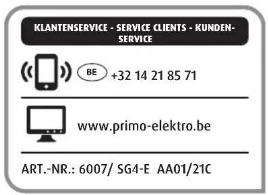PRIMO SG4 - ANTWOORDKAART / CARTE DE REPONSE / ANTWORTKARTE - 1