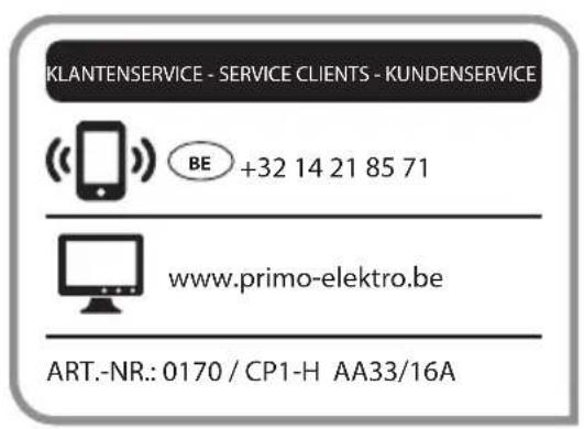 PRIMO CP1 - ANTWOORDKAART / CARTE DE REPONSE / ANTWORTKARTE - 1