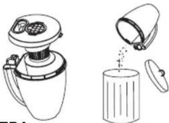 BESTRON D1400SP - LIMPIEZA Y MANTENIMIENTO - Sacar los desechos del deposito de polvo - 2