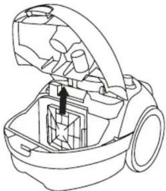 BESTRON ABC1300S - CLEANING AND MAINTENANCE - Cleaning or replacing the motor safety filter - 1