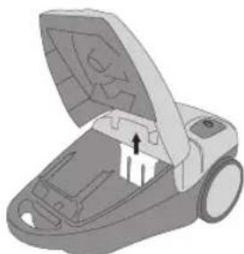 BESTRON DBB2500E - CLEANING AND MAINTENANCE - Cleaning or replacing the motor safety filter - 1