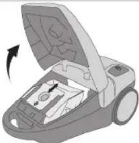 BESTRON DBB2500E - CLEANING AND MAINTENANCE - Changing the dust bag - 1